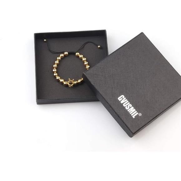 Luxury CZ Imperial Crown Braided Copper Bracelets 8mm Micro Pave Cubic Zirconia - Picture 2 of 8